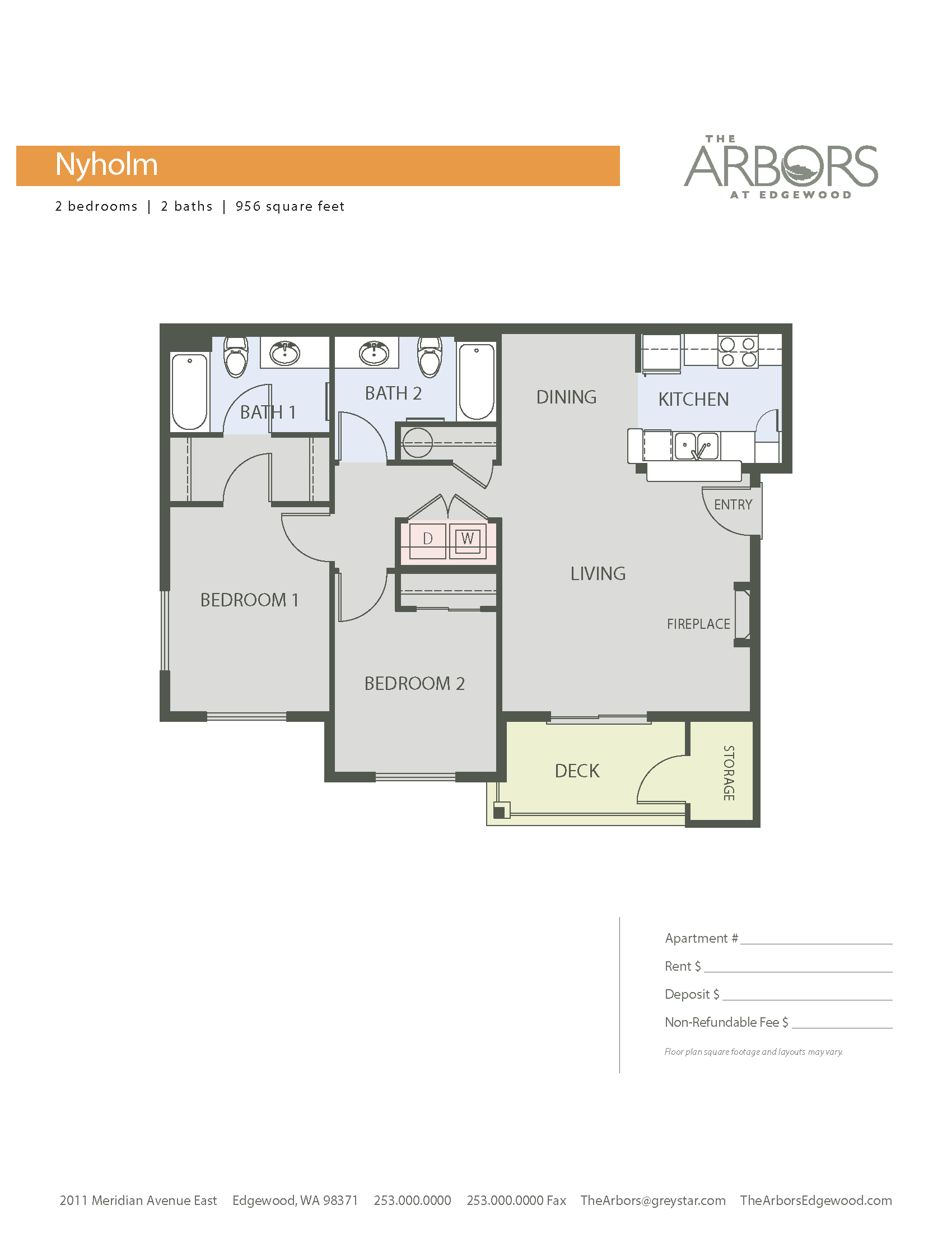 The Arbors at Edgewood Floor Plan - 2x2 Nyholm The Arbors at Edgewood Floor Plan - 2x2 Nyholm